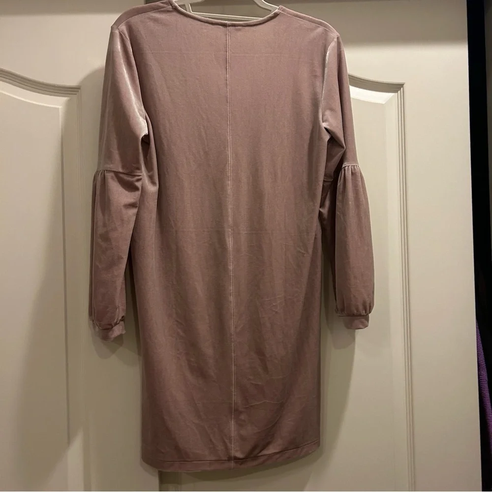 Madewell Balloon Sleeve Velvet Dress Blush - Picture 7 of 7